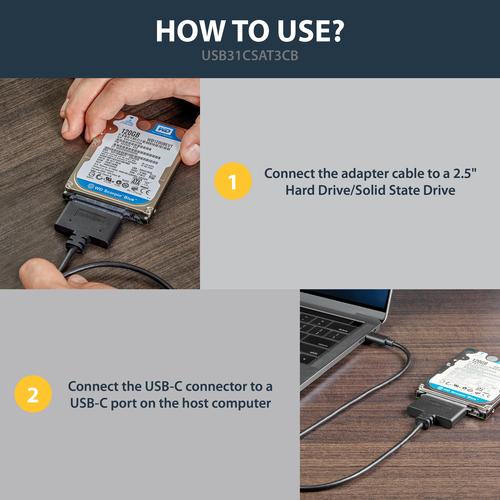 StarTech.com SATA to USB-C Cable, USB 10Gbps to – image 9