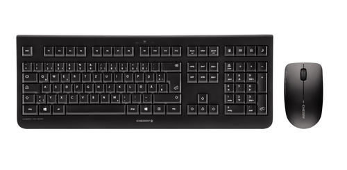 Teclado Inglês e Rato sem Fios Cherry DW 3000 Preto