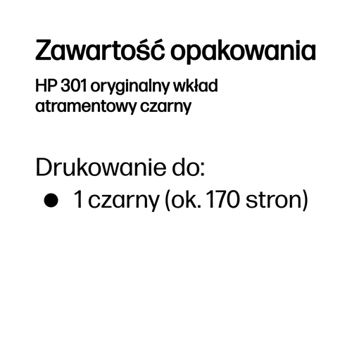 Oryginalny wkład tusz HP 301 (CH561EE) Czarny (Black)