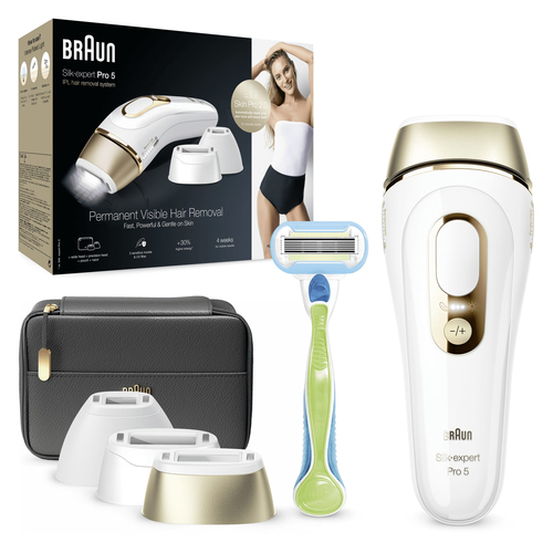 Braun Silk-expert Pro 5 PL5243 Luz pulsada intensa (IPL) Oro, Blanco