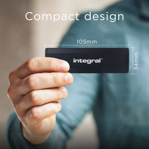 Integral 2TB - 2048GB PORTABLE EXTERNAL SSD USB 3.2 GEN2 3.0 TYPE C R-2000MB/s W-1900MB/s C-A CABLE A-C ADAPTOR AND CARRY CASE INC PRO X2 – image 4