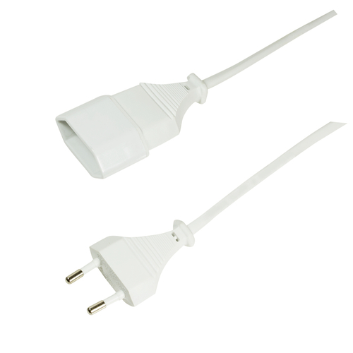 LogiLink Netzkabel Euro CEE 7/16 stekker zu Dose, 3m, wit, afbeelding 2