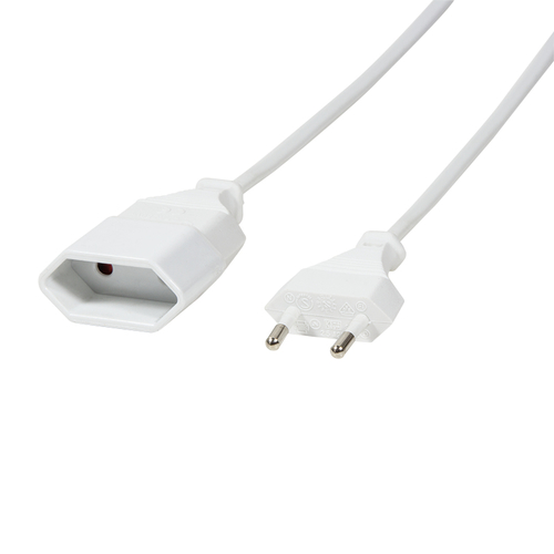 LogiLink Netzkabel Euro CEE 7/16 stekker zu Dose, 3m, wit