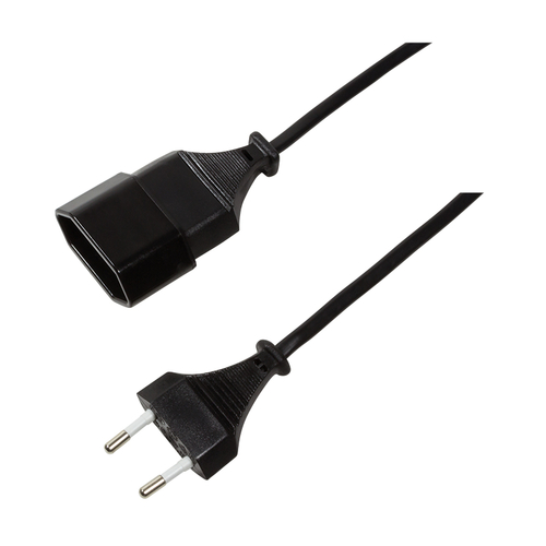 Logilink stroomkabel Euro CEE 7/16 stekker zu Dose, 2m zwart, afbeelding 2