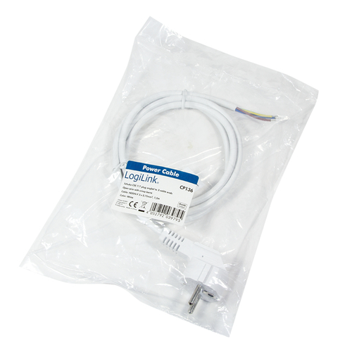 LogiLink stroomkabel CEE7/7 stekker 90°of. Kabelende 1,5m W, afbeelding 3