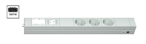Vertiv Knürr 03.302.203.1 toitejaotuskomponent (PDU) 3 vahelduvvoolu kontakt 1U Valge