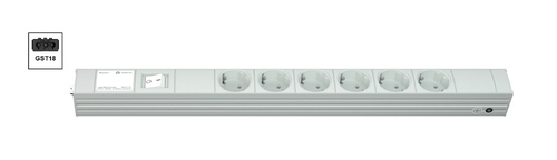 Vertiv Knürr 03.302.206.1 toitejaotuskomponent (PDU) 6 vahelduvvoolu kontakt 1U Valge