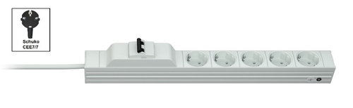 Vertiv Knürr 03.308.005.1 toitejaotuskomponent (PDU) 5 vahelduvvoolu kontakt 1U Valge