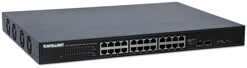 561143 SWITCH POE 24 PTOS INTELLINET 10/100/1000 GIGABIT 400W + 2 SFP ENLACE 10 GBE