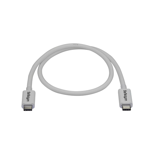 StarTech.com Cable Thunderbolt 3 Pasivo 50cm - 40Gbps - PD 100W - Vídeo 4K/5K - Cable Thunderbolt - Certificado Thunderbolt - Compatible USB4 / Modo Alt DP - Thunderbolt 4 - USB 3.2 - USB-C - Blanco