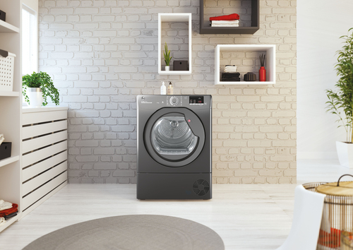 Hoover H-Dry 300 Hle C9DRGR-80 Wifi Connected 9Kg Condenser Tumble Dryer - Graphite - B Rated, Silver - image 6
