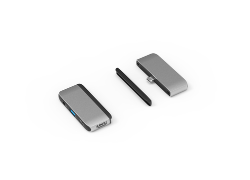 eSTUFF ES623100 interface hub USB 3.2 Gen 1 (3.1 Gen 1) Type-C 5120 Mbit/s Grey