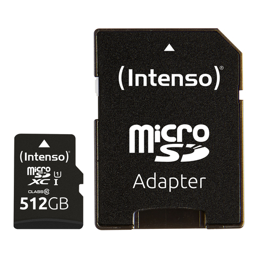 Intenso Premium microSDXC-kaart 512 GB Class 10, UHS-I Incl. SD-adapter – Foto 4 van 5