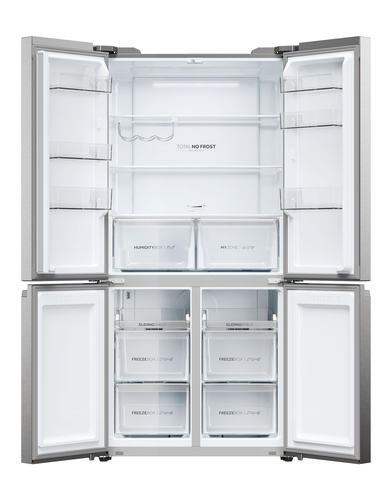 Haier HCR5919ENMP American-Style Fridge Freezer - Platinum Inox, Silver/Grey - image 3
