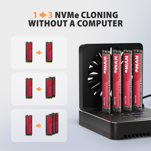 Axagon ADSA-M2C44 USB4 docking station for 4x M.2 NVMe SSDs, cloning – image 5