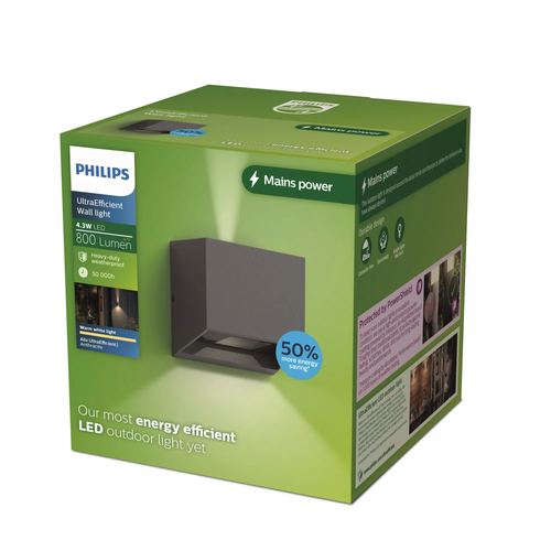 Philips LED Alix 929004140901 LED-buitenlamp (wand) LED 8.6 W Antraciet – Foto 3 van 3