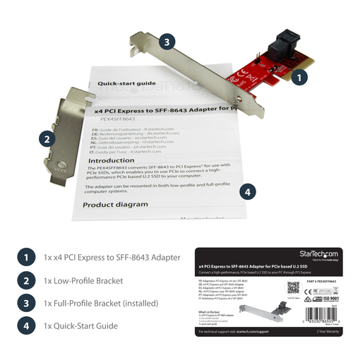 StarTech.com x4 PCI Express to SFF-8643 Adapter for PCIe NVMe U.2 SSD – image 9