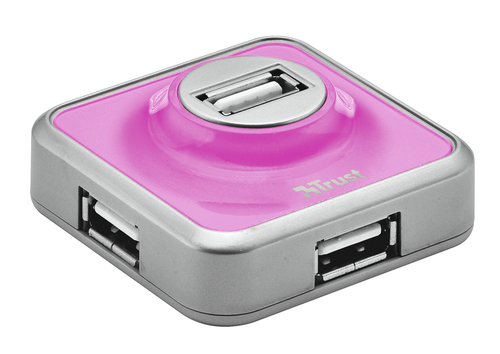 Trust 4 Port USB 2.0 Micro Hub - Pink