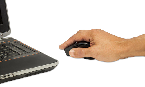 Manhattan Curve Wireless Mouse, Black, Adjustable DPI (800, 1200 or 1600dpi), 2.4Ghz (up to 10m), USB, Optical, Five Butto