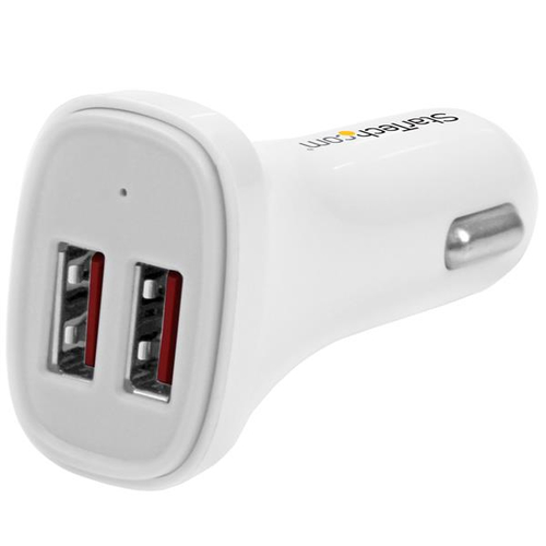 USB2PCARWHS CARGADOR DE COCHE USB DOS  PUERTOS 24W 48A BLANCO