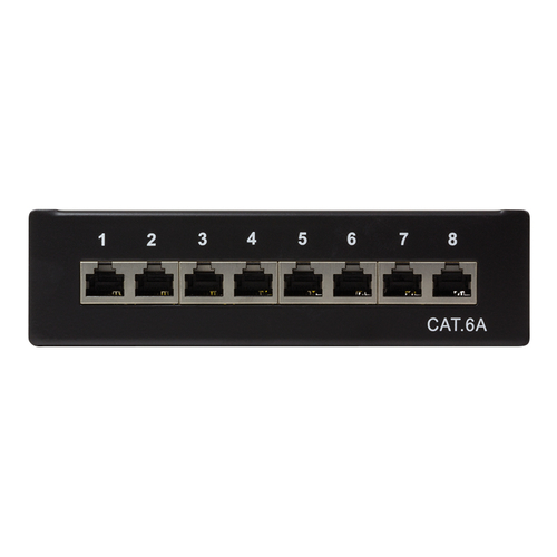 Patchpanel LogiLink Cat.6A Tisch/Wand 8-port, zwart, afbeelding 2