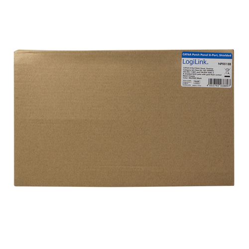 Patchpanel LogiLink Cat.6A Tisch/Wand 8-port, zwart, afbeelding 6