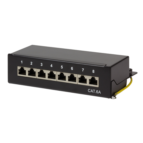Patchpanel LogiLink Cat.6A Tisch/Wand 8-port, zwart
