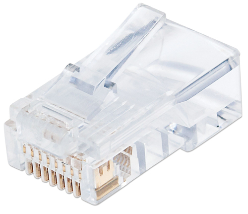 790512 Plug Intellinet RJ45 Cat5e Solido UTP Oro 50 Micras Pro Bote C/100 Pzas 790512