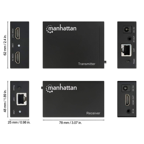Kit extensor de HDMI sobre Ethernet MANHATTAN 207584