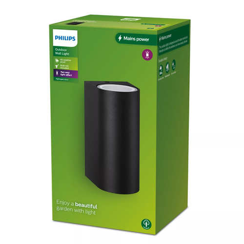 Philips Nightingale outdoor wall lamp GU10 black – Foto 4 von 4