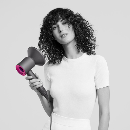 Dyson Supersonic. Flusso d'aria: 41 l/s. Colore del prodotto: Fucsia, Grigio, Lunghezza cavo: 2,7 m, Paese di origine: Cin