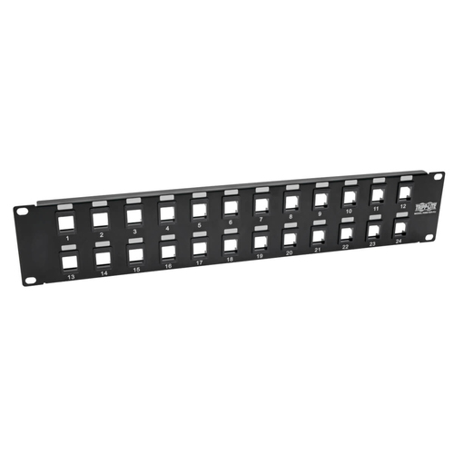 PANEL CONEXIONES SIN BLINDAJE  RJ45 KEYSTONE 24 PUERTOS 2U RACK - N062-024-KJ