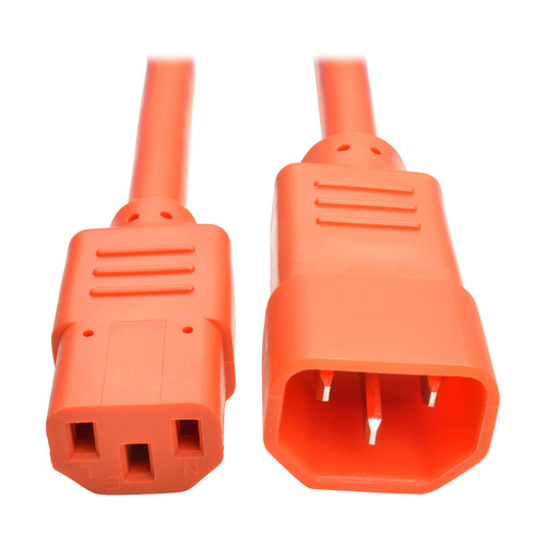 P005-006-AOR Cable de extensión de alimentación de servicio pesado de 6 pies Tripp Lite 15A 14 AWG C14 C13 naranja 6 &#39;