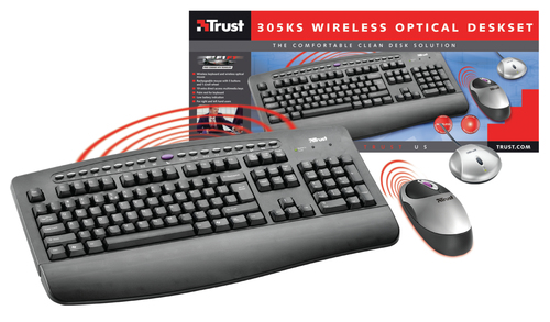 Trust Deskset 305Ks wireless optical klaviatuur Raadioside
