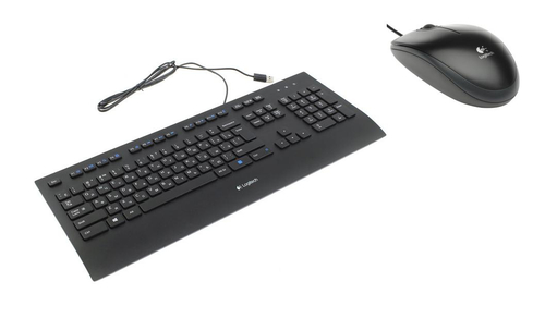 Logitech 910-003357+920-005211 klaviatuur Hiir kaasa arvatud Universaalne USB Must
