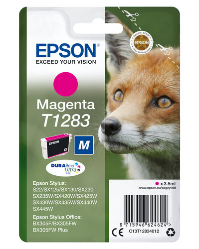 Epson T1283 Fox Magenta Standard Capacity Ink Cartridge 3.5ml - C13T12834012
