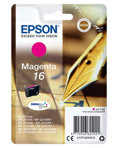 Epson 16 Pen and Crossword Magenta Standard Capacity Ink Cartridge 3ml - C13T16234012