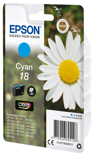 Epson 18 Daisy Claria Home Ink Cartridge Cyan C13T18024012 - image 2