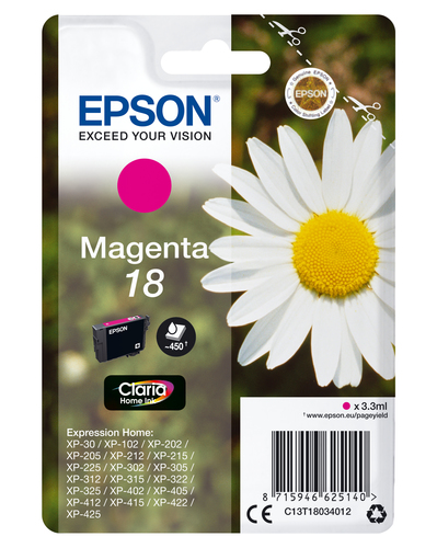 Epson 18 Daisy Magenta Standard Capacity Ink Cartridge 3ml - C13T18034012