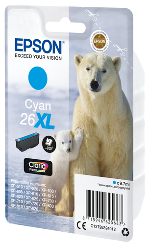 Epson Polar Bear T2632 XL Cyan Ink Cartridge - image 2