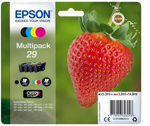 Epson Strawberry Multipack &quot;Fraise&quot; 29 - Encre Claria Home N,C,M,J