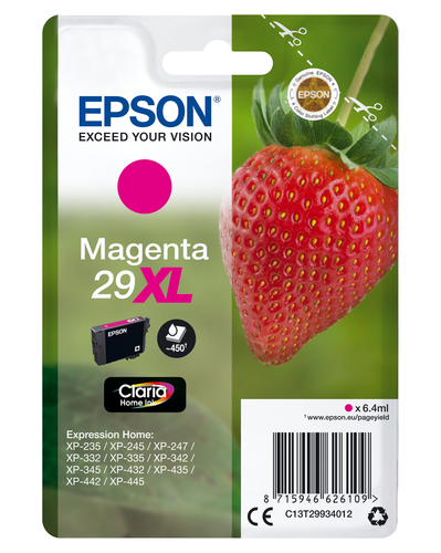 Epson 29XL Strawberry Magenta High Yield Ink Cartridge 6ml - C13T29934012