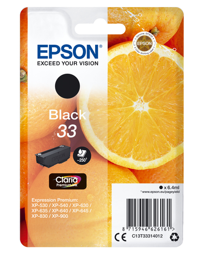 Epson 33 Oranges Black Standard Capacity Ink Cartridge 6ml - C13T33314012