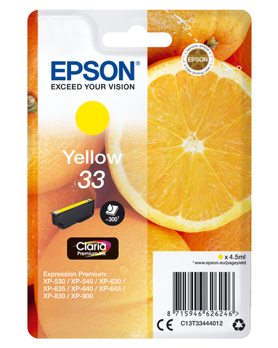 Epson 33 Oranges Yellow Standard Capacity Ink Cartridge 4.5ml - C13T33444012