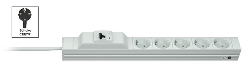 Vertiv Knürr 03.304.005.1 toitejaotuskomponent (PDU) 5 vahelduvvoolu kontakt 1U Valge