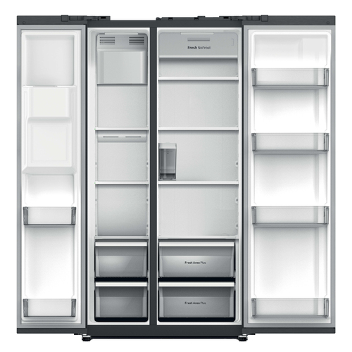 Hoover H-Fridge 700 Maxi HOSS3T918EIXK Non-Plumbed Total No Frost American Fridge Freezer - Inox - E Rated, Stainless Steel - image 2