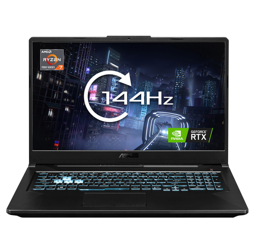 ASUS TUF Gaming A17 FA706NF-HX006W AMD Ryzen™ 5 7535HS Ноутбук 43,9 cm (17.3") Full HD 16 GB DDR5-SDRAM 512 GB Твердотельный накопитель (SSD) NVIDIA GeForce RTX 2050 Wi-Fi 6 (802.11ax) Windows 11 Home Черный