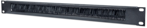 Intellinet 19 Cable Entry Panel, 1U, Brush Insert, Black Rack kabel indgangspanel med børste Sort