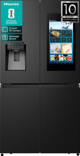 Hisense PureFlat RQ760N4IFE Smart Fridge Freezer - Black Stainless Steel, Stainless Steel - image 1