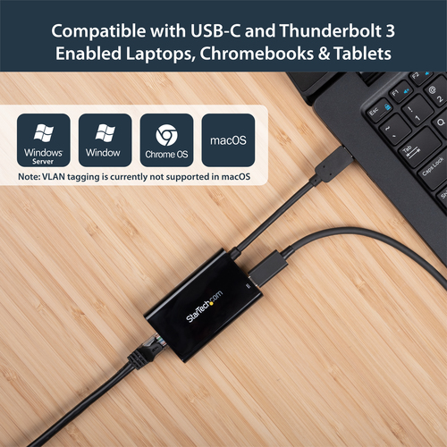 StarTech.com USB C to Gigabit Ethernet Adapter/Converter w/PD 2.0 - 1Gbps USB 3.1 Type C to RJ45/LAN Network w/Power Delivery Pass Through Charging - TB3 Compat – image 8